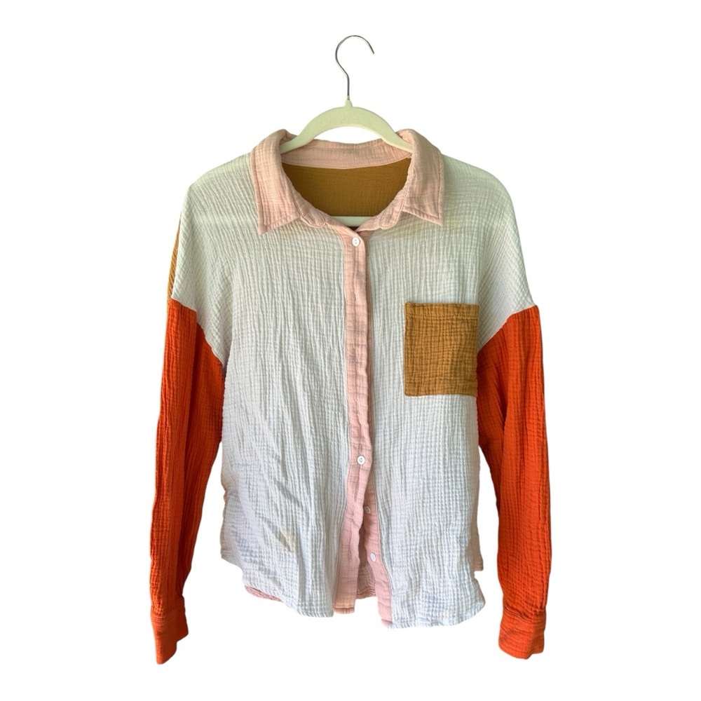 Colorblock Button Down Shirt